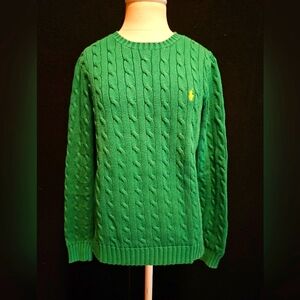 Ralph Lauren Green Cable Knit Sweater